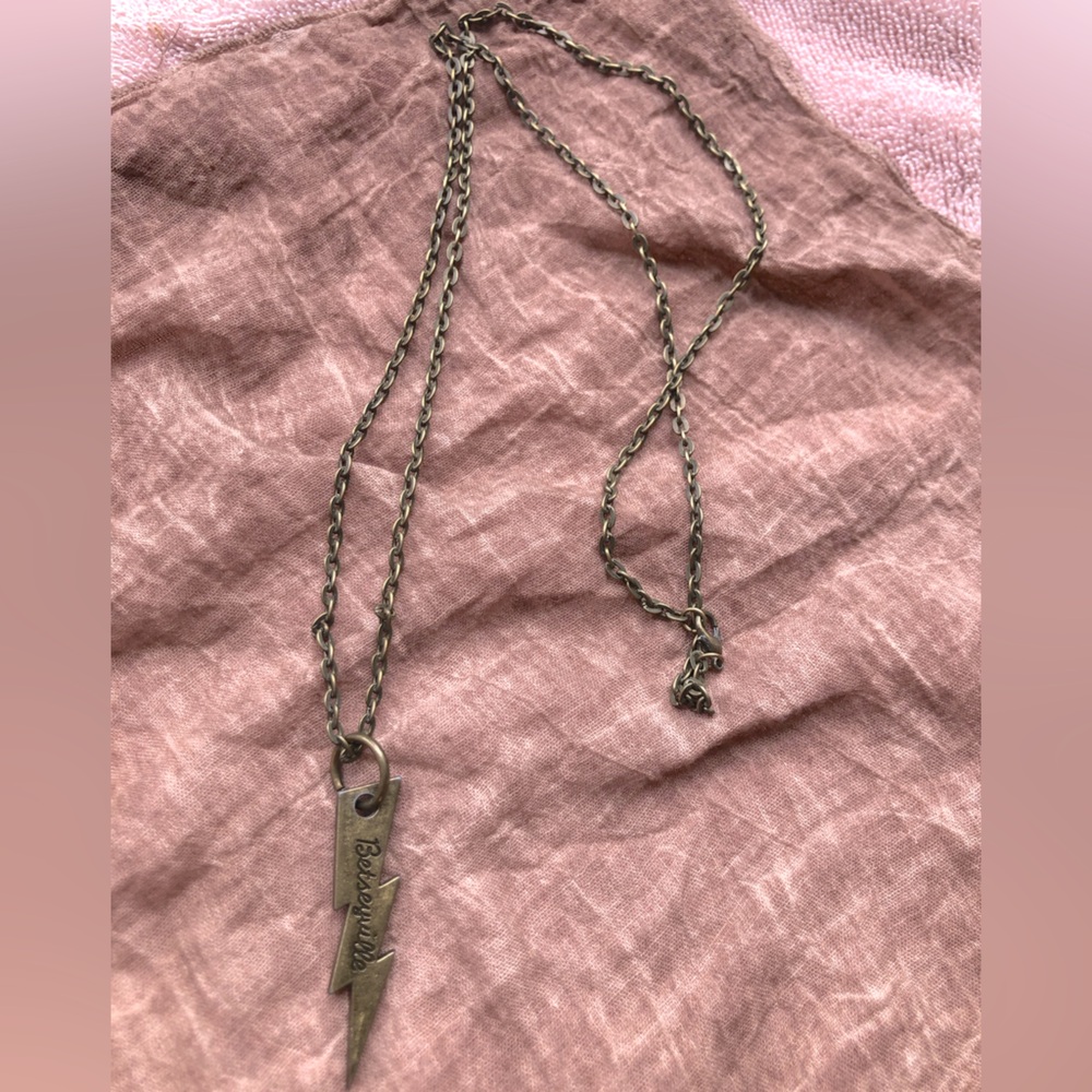 Betseyville x Custom Designed Creations Collab Bronze Lightning Bolt Necklace